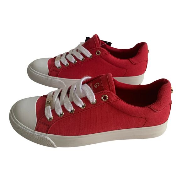 G By Guess Red Lace Up Canvas Shoes sneakers Ggoleex3-C Womens Size 5.5 Low Top - Picture 5 of 9